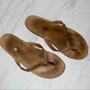 Rainbow Flirty Braided Leather Flip Flop